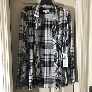 Two by Vince Camuto Plaid Button Down Shirt  Sz XL